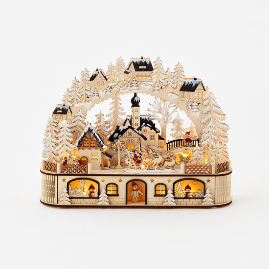 Arch Village Scene w/Lights & Timer