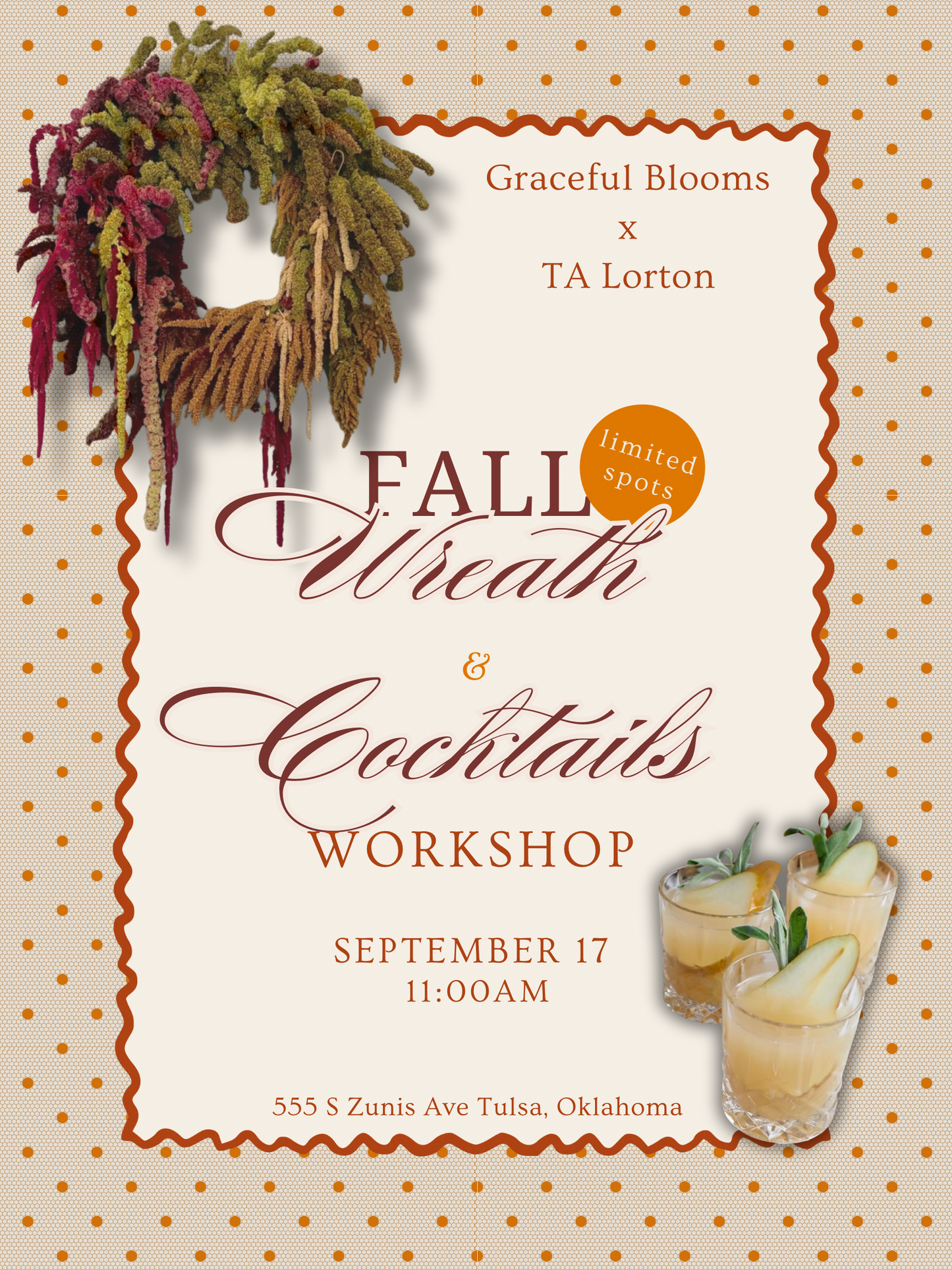 Fall Wreath and Cocktail Workshop