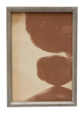 Wood Framed Wall Decor with Abstract Images