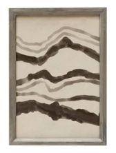 Wood Framed Wall Decor with Abstract Images