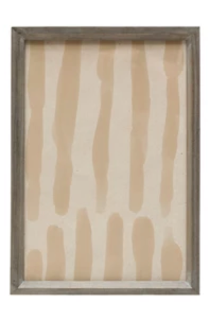 Wood Framed Wall Decor with Abstract Images