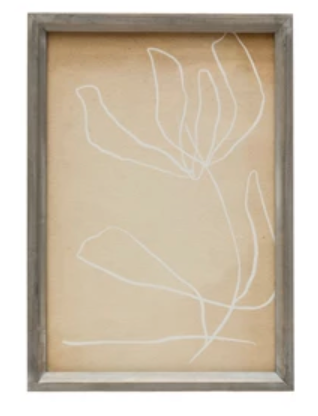 Wood Framed Wall Decor with Abstract Images