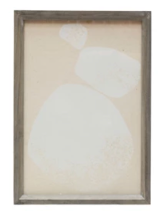 Wood Framed Wall Decor with Abstract Images