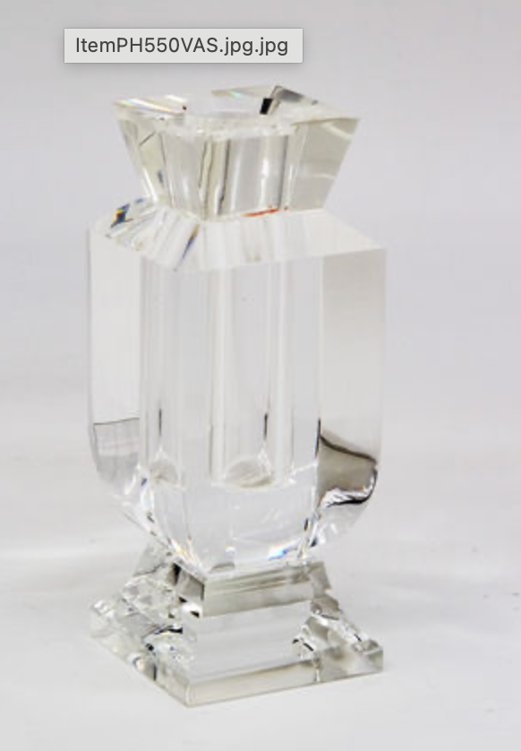Crystal Glass Urn Shape Bud Vase