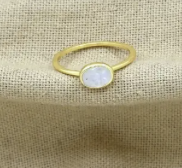 Oval Gemstone Ring Gold Silver