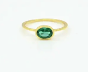 Oval Gemstone Ring Gold Silver