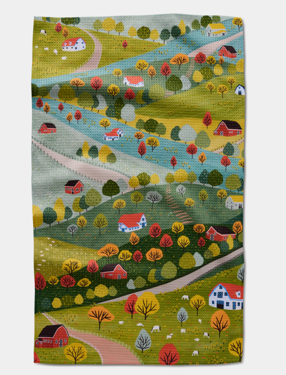 Fall Sunflower Cottage Tea Towel