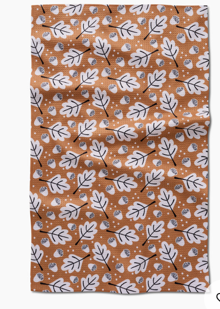 Falling Acorns Tea Towel