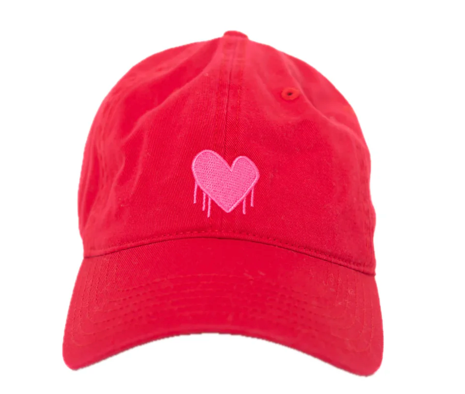 Drippy Heart Hat in Cherri