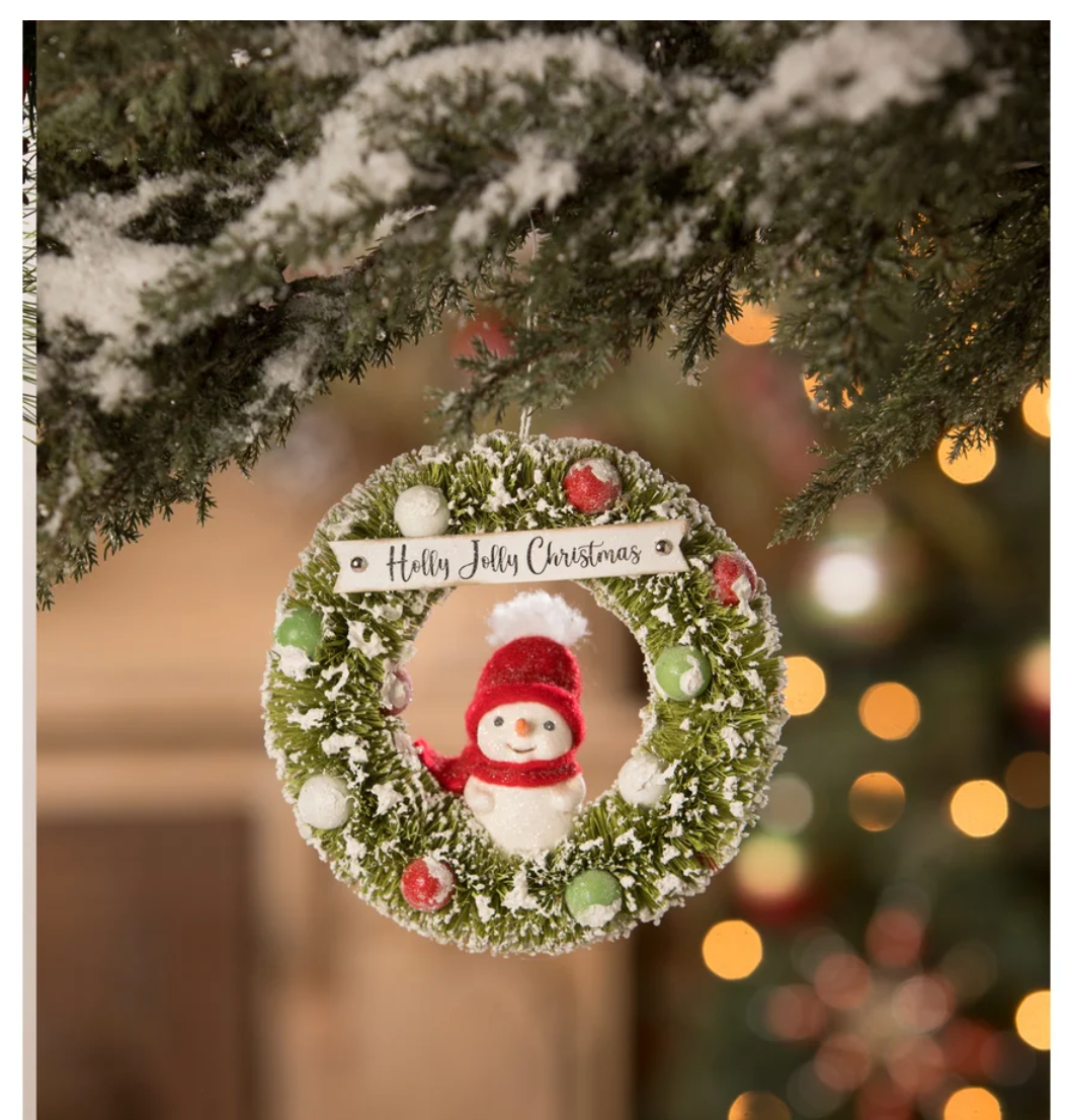 Holly Jolly Snowman Wreath