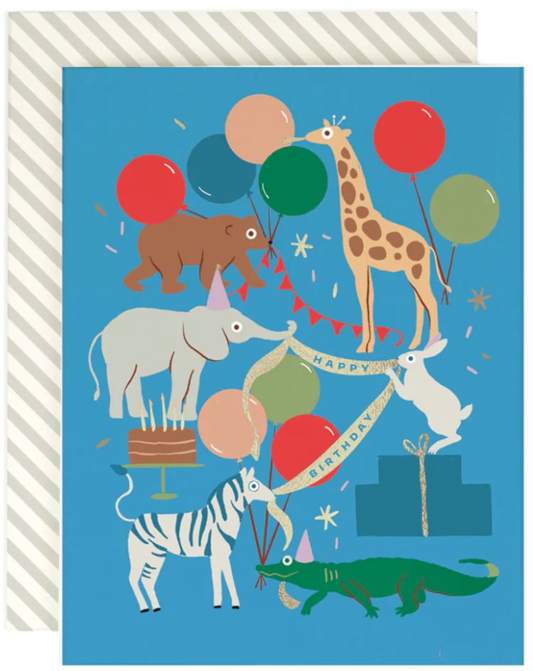 Birthday Party Animals Card