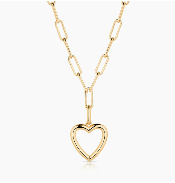 Open Heart Clip Necklace