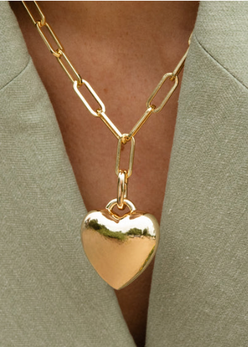 Auria Puffy Heart Clip Necklace