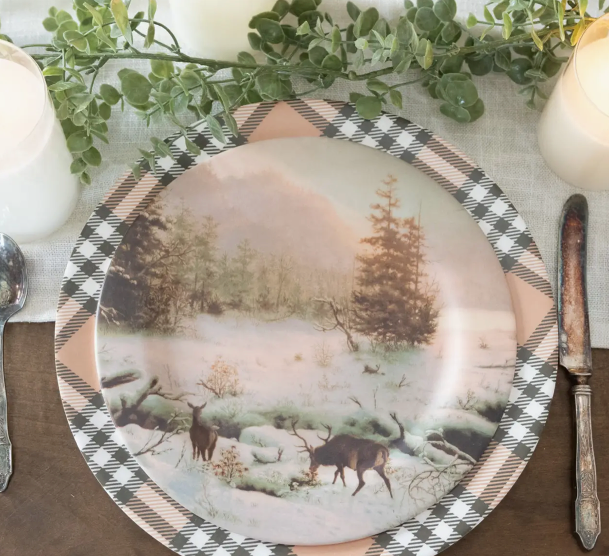 Deer In The Snowfield Plate
