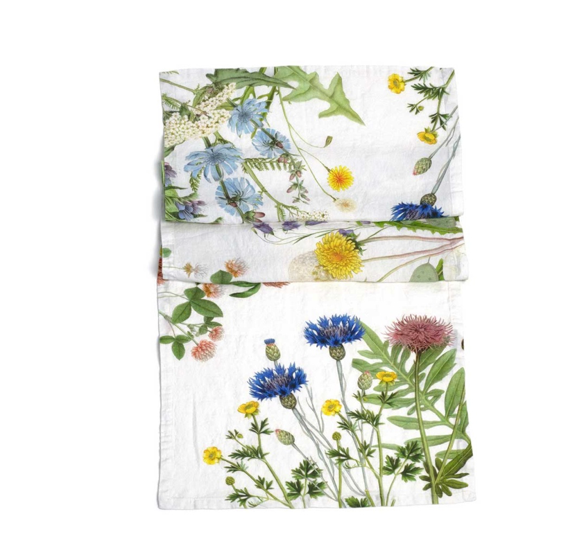 Field Flowers Linen Table Runner