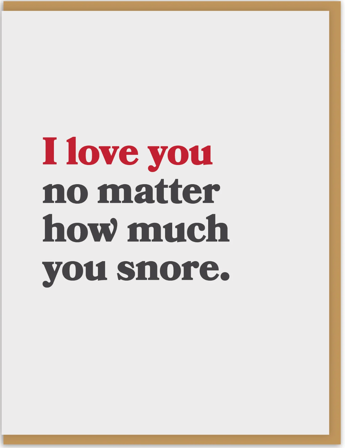 I Love You No Matter How Much You Snore Greeting Card