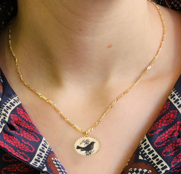 Victorian Figaro Oval Songbird Necklace