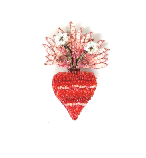 Sacred Bloom Heart Brooch Pin