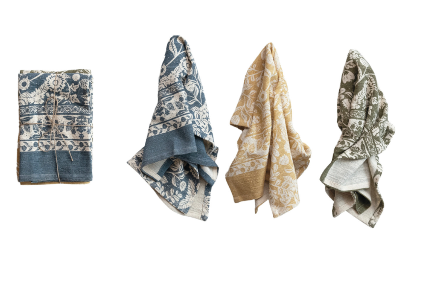 Cotton Printed Tea Towels S/3