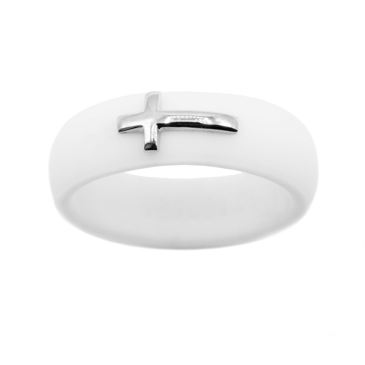 Sideways Cross Silicone Band