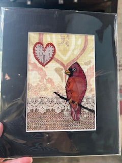 Textile Bird Art - Cardinal Sheet Music #2