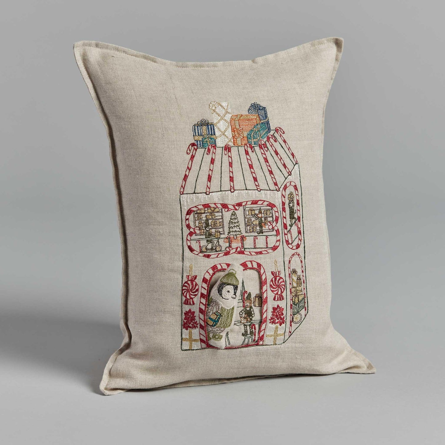 North Pole Toy Workshop Pocket Pillow