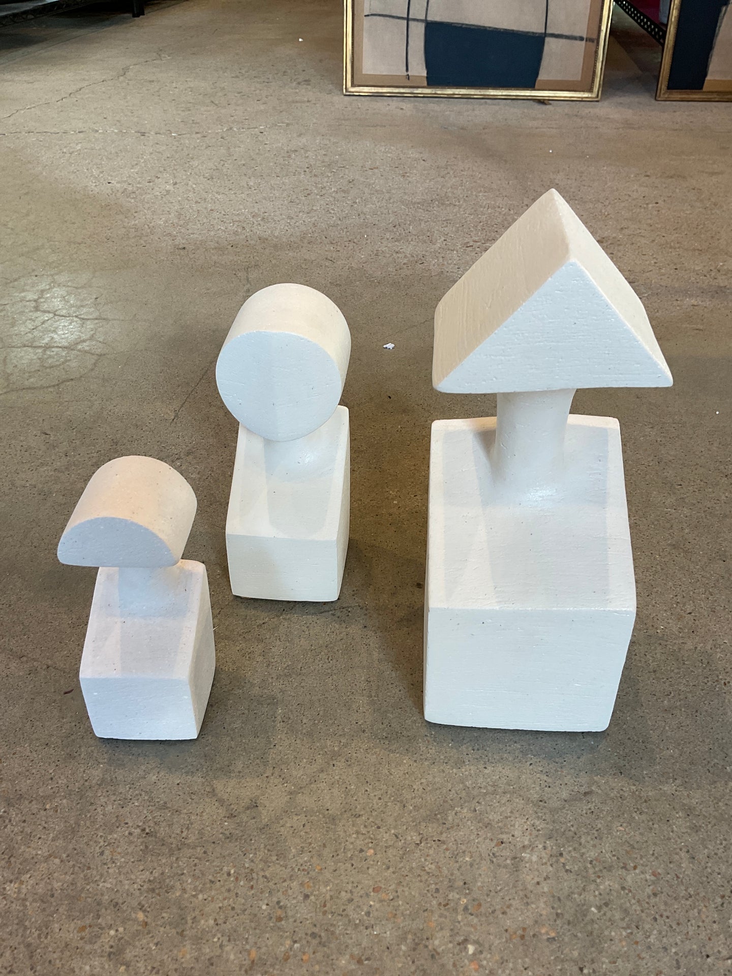 Set of three ceramic sculptures entitled “The Muses”