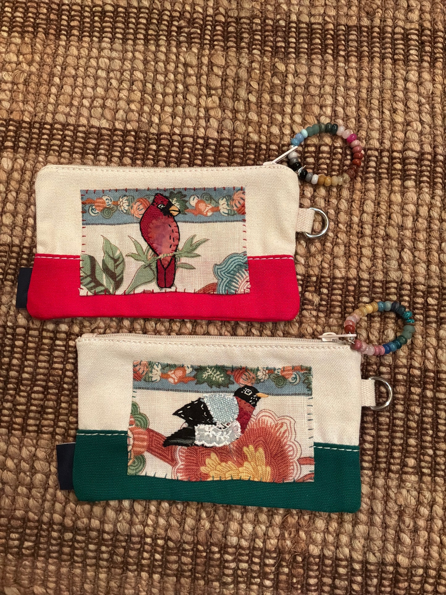 Textile Bird Zipper Bag Small
