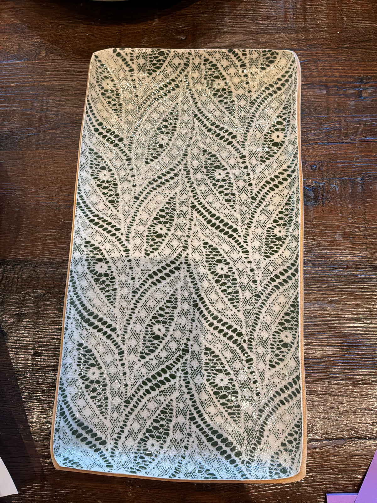 Small Stacking Rectangular Paisley Pine
