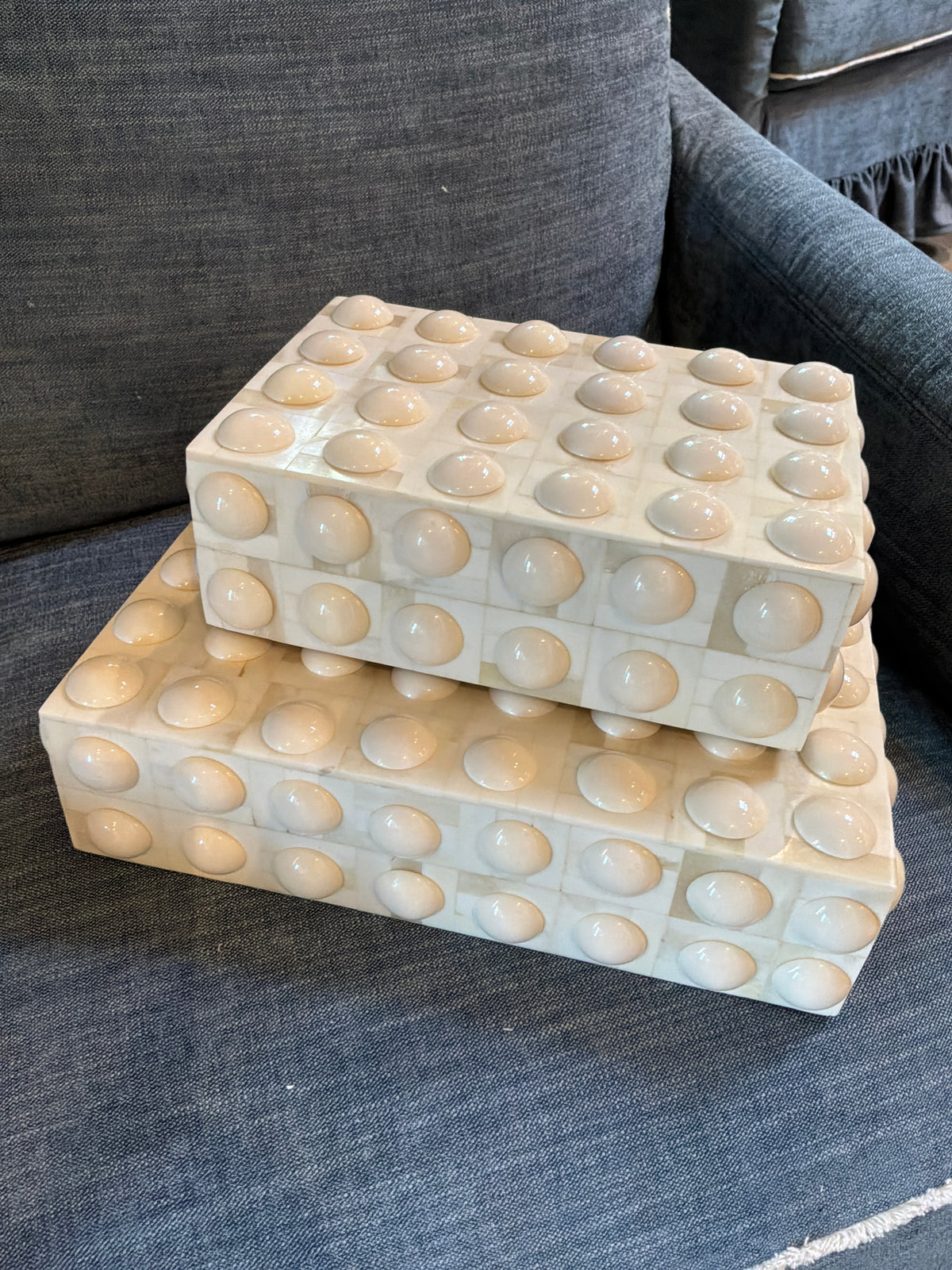 3D White Button Bone Box