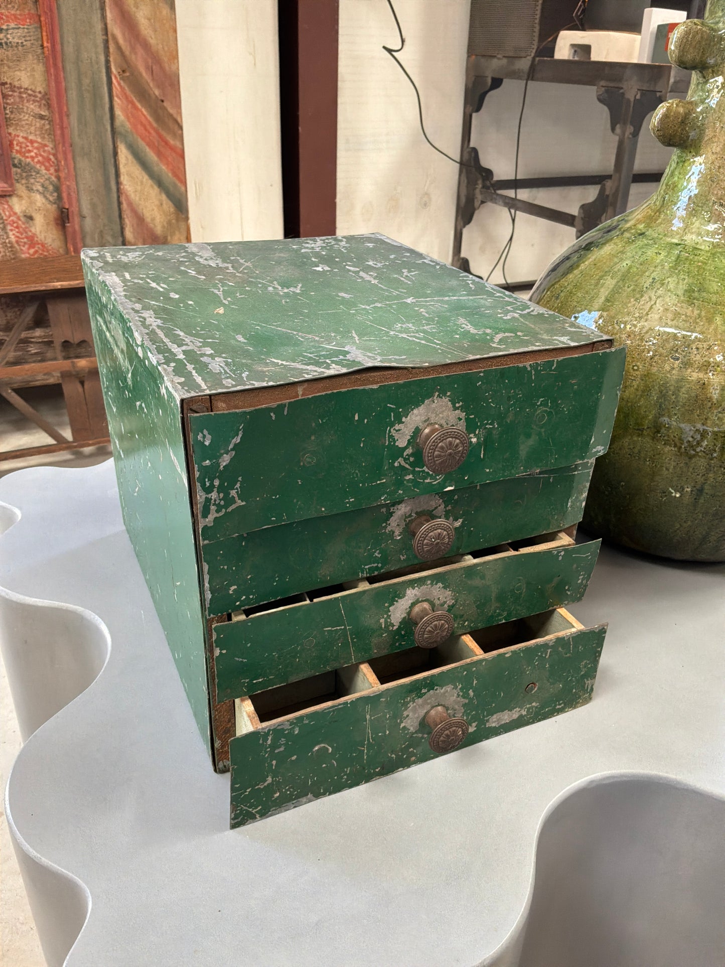 Green Metal Drawers