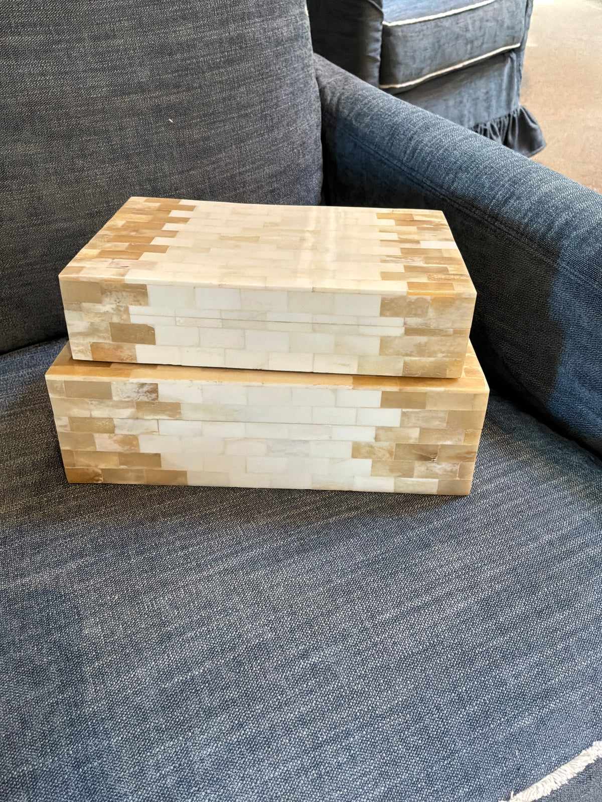 Bone Beige Box with Side Design