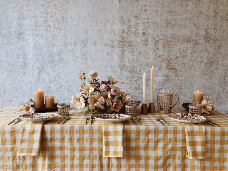 Gingham Woven Tablecloth