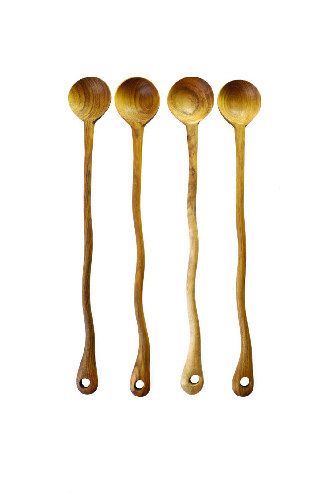 Teak Long Curved Spoons