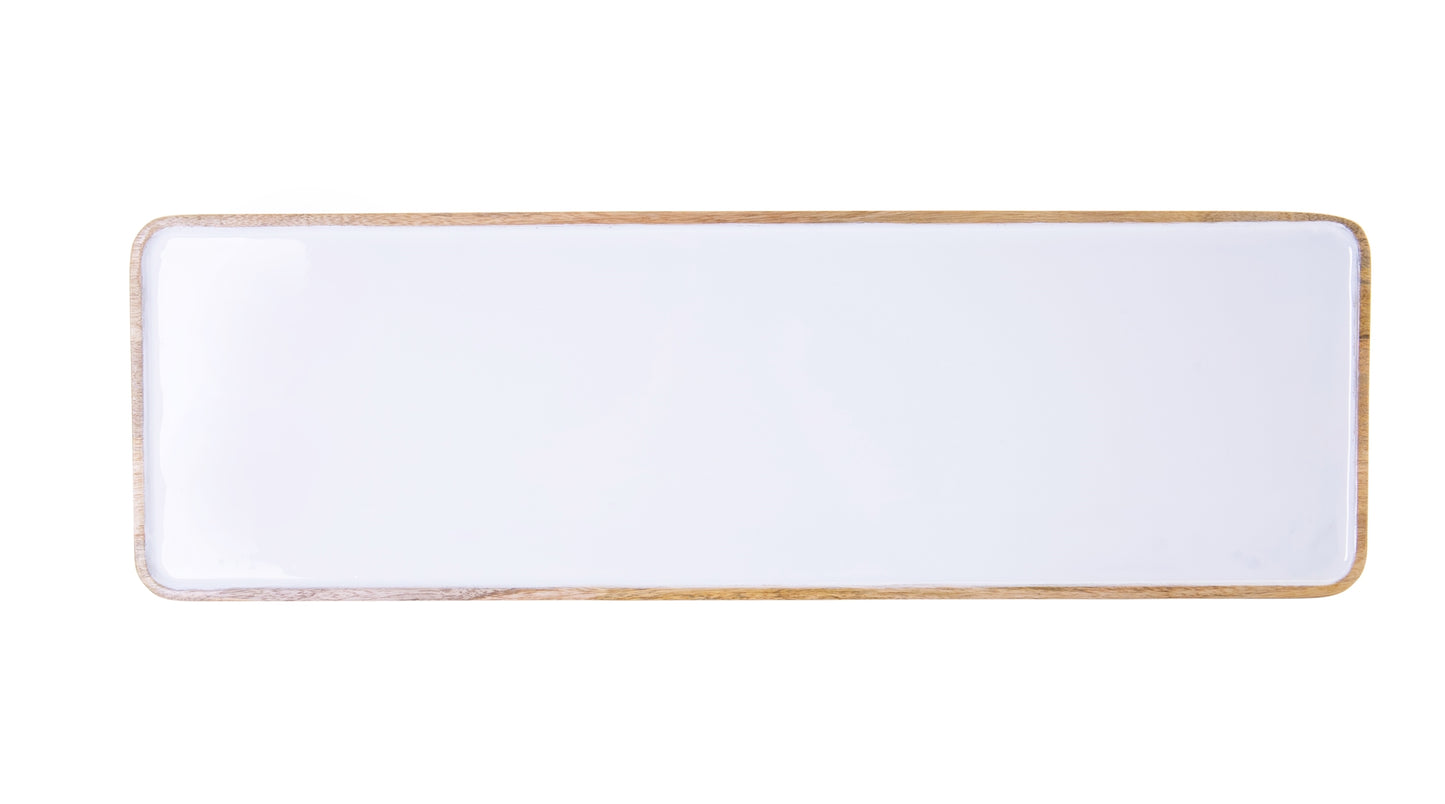 Mango Wood W/Enamel Tray
