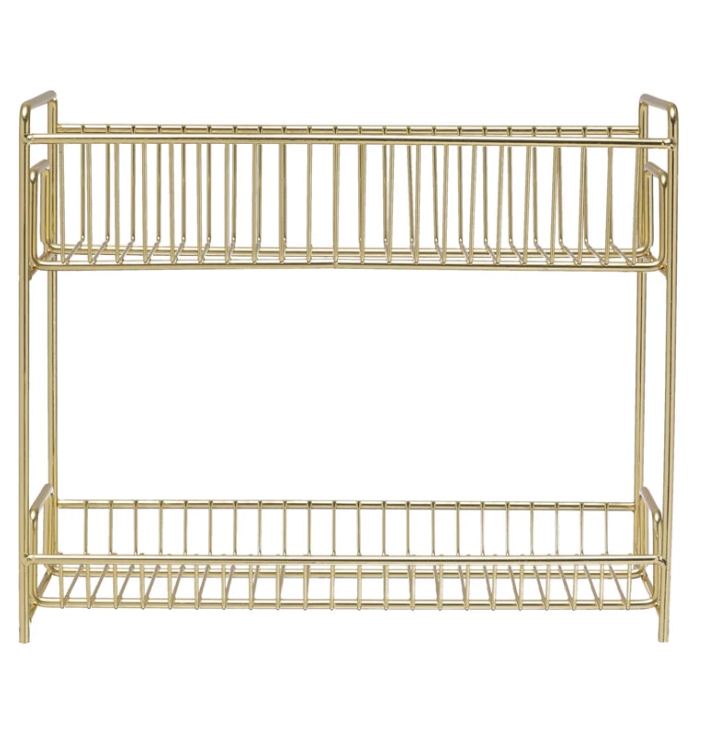 Metal 2-Tier Dish Drainer, Gold Finish