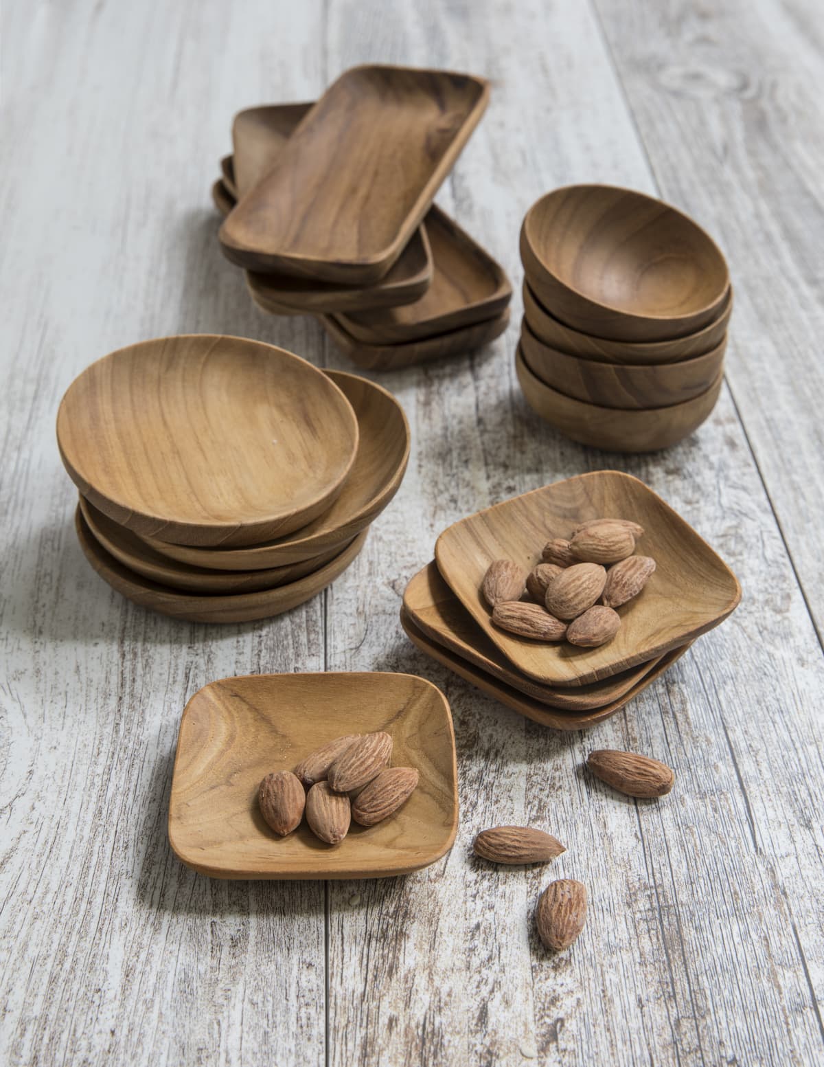 Teak Round Bowls
