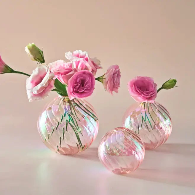 Iridescent Ball Vases