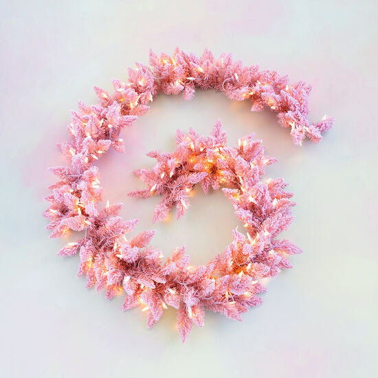 Pink Flocked Garland