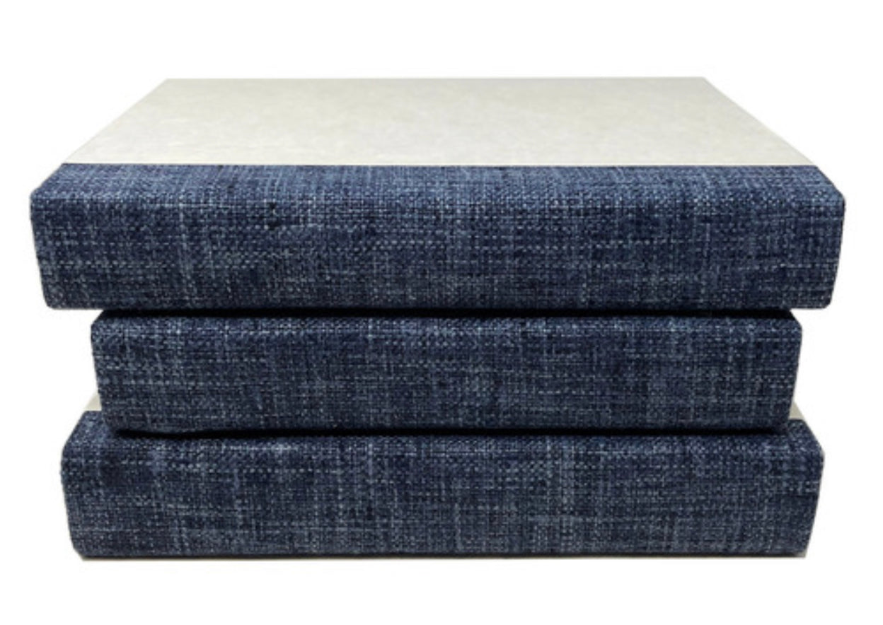 Tweed Navy Fabric / Off-White Cover set/6