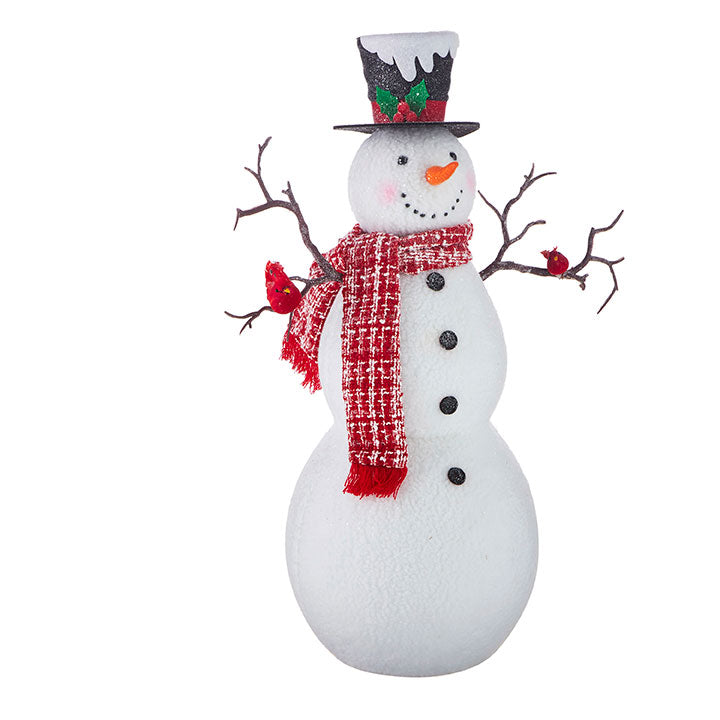 Snowman with Cardinal