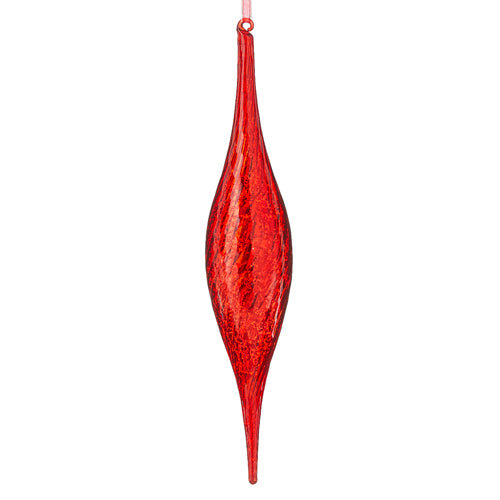 Red Mercury Drop Glass Ornament