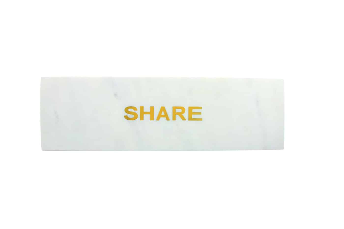 White Marble & Gold Share Board