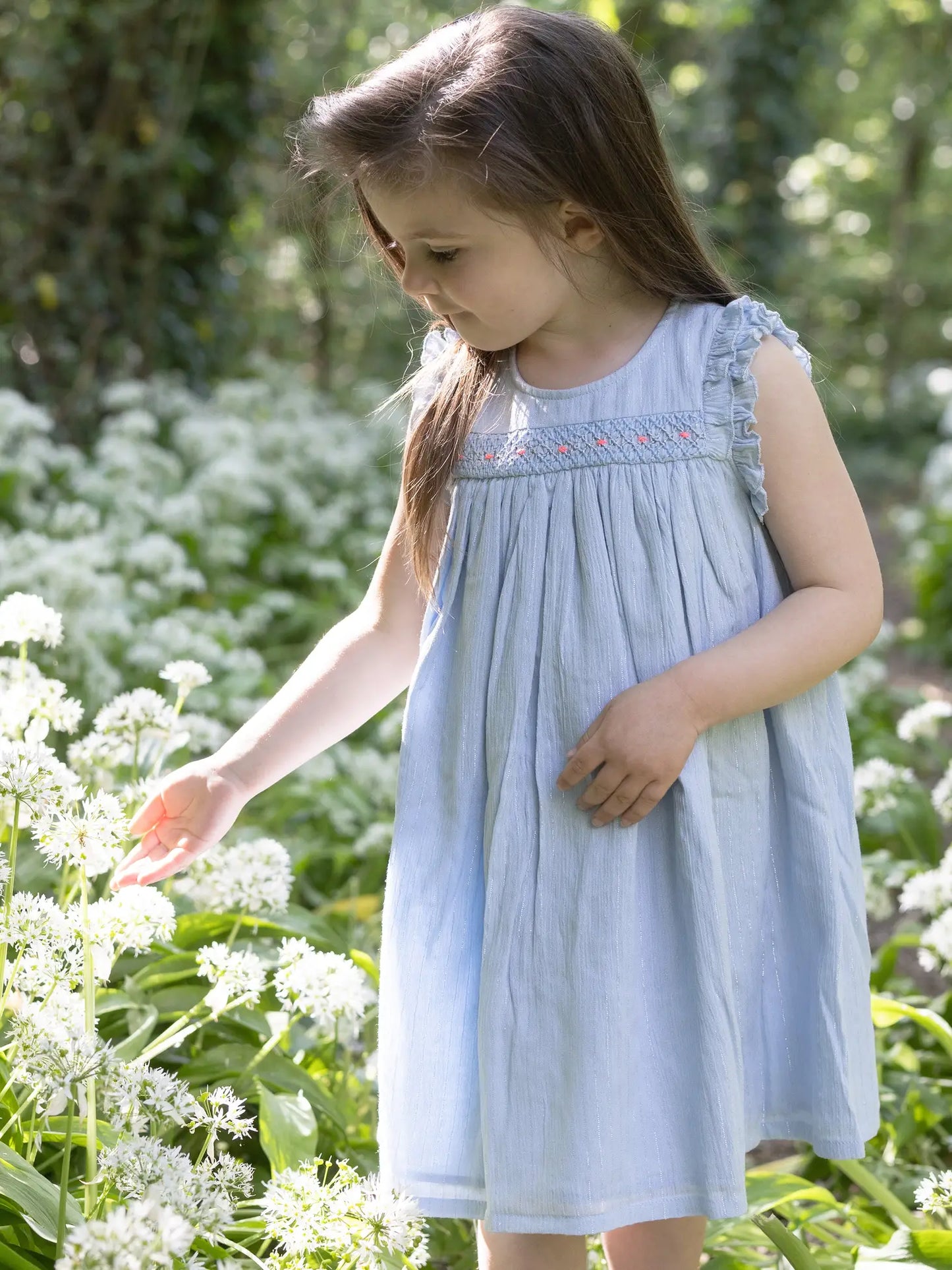Blue Sparkle Hand Smocked Dress