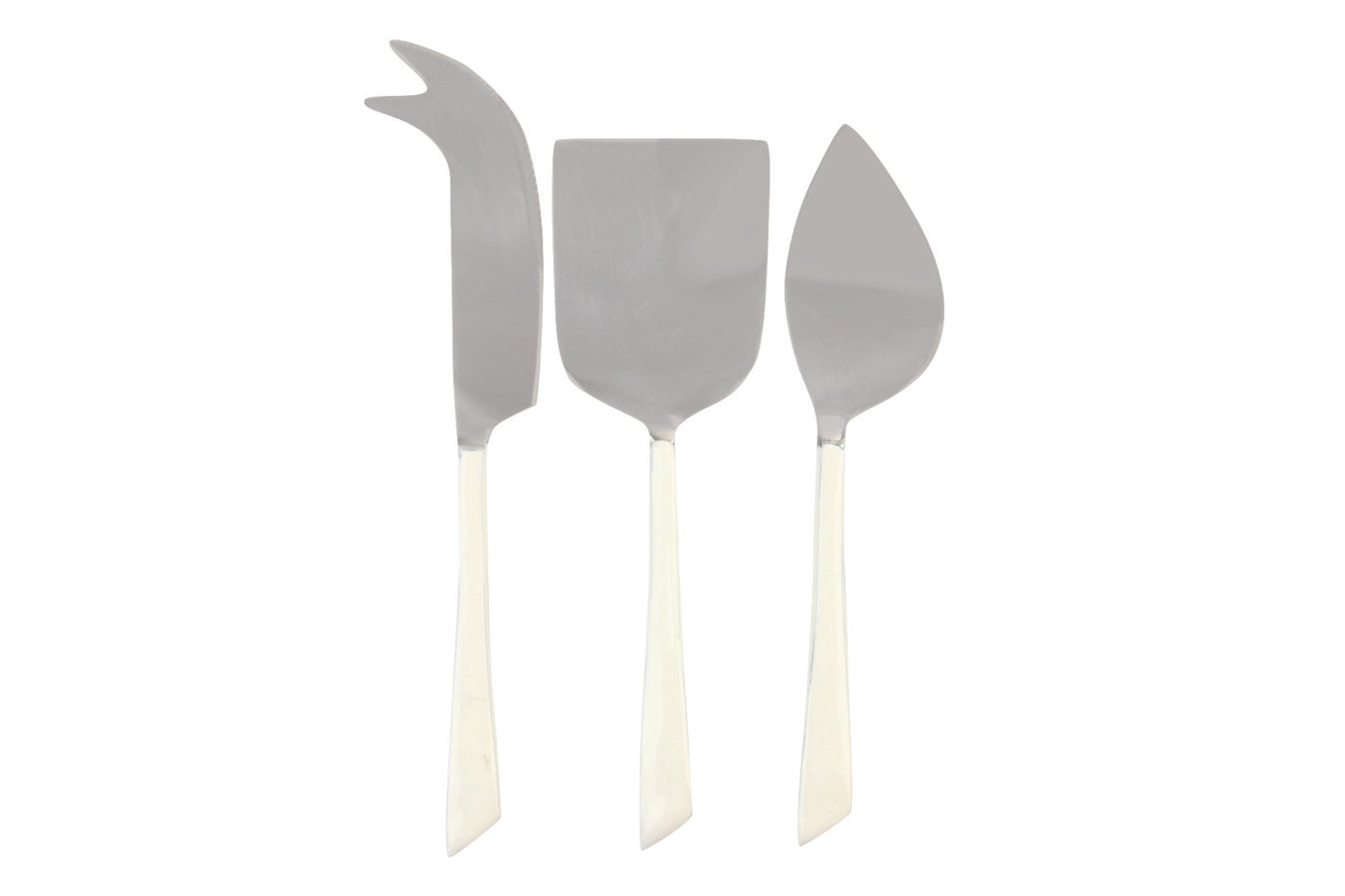 Stainless and White Dipped Enamel Serving Pieces