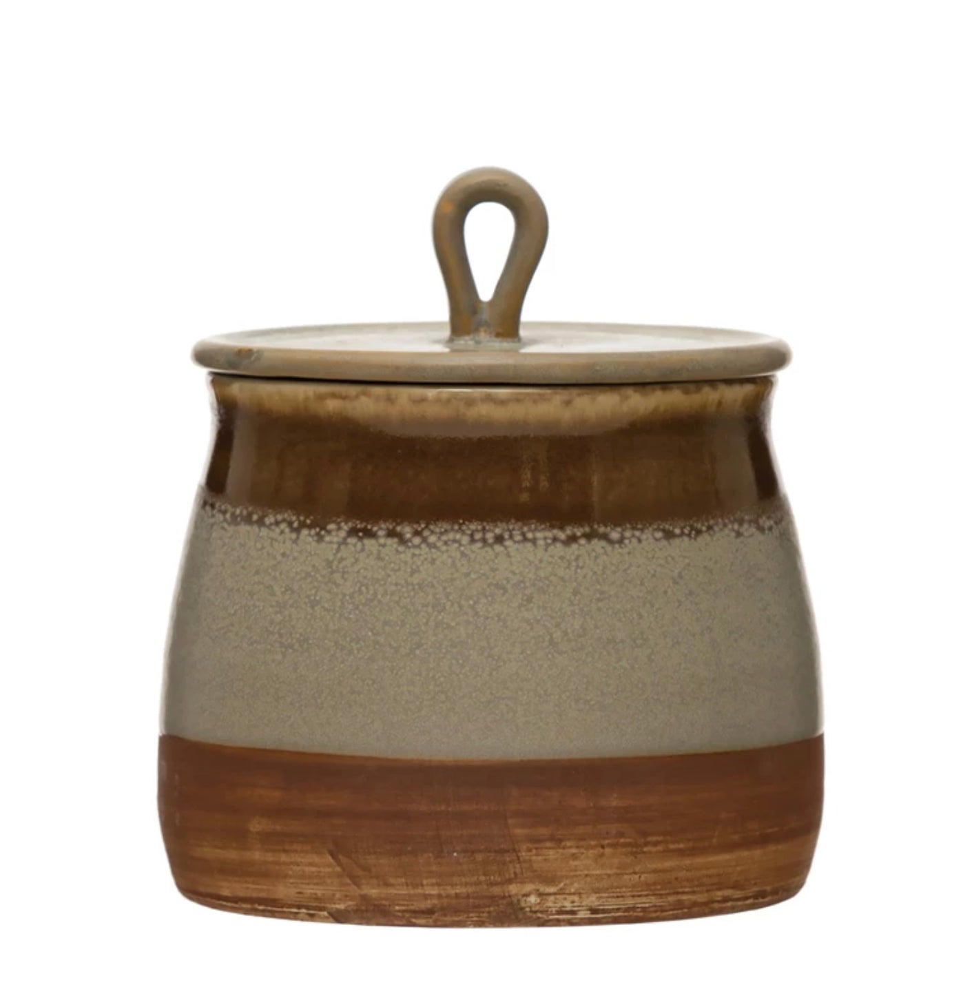 Stoneware Canister, Reactive Glaze