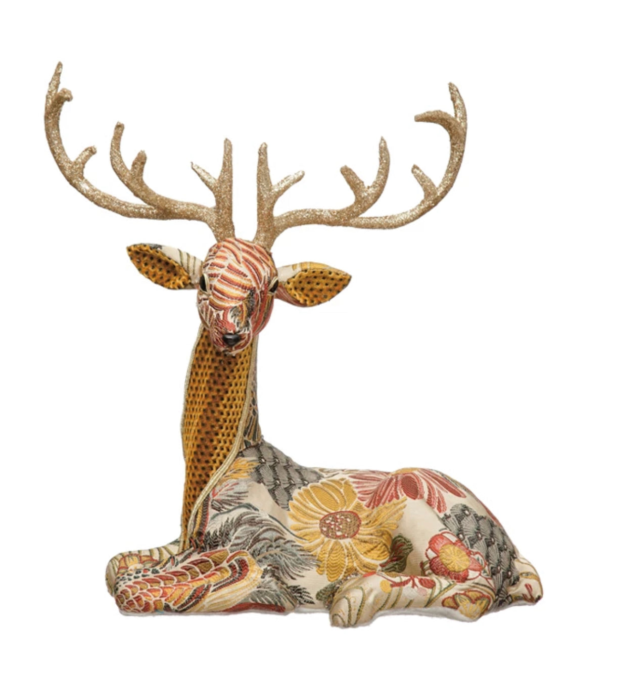 Fabric Covered Foam Reindeer, Multi Color
