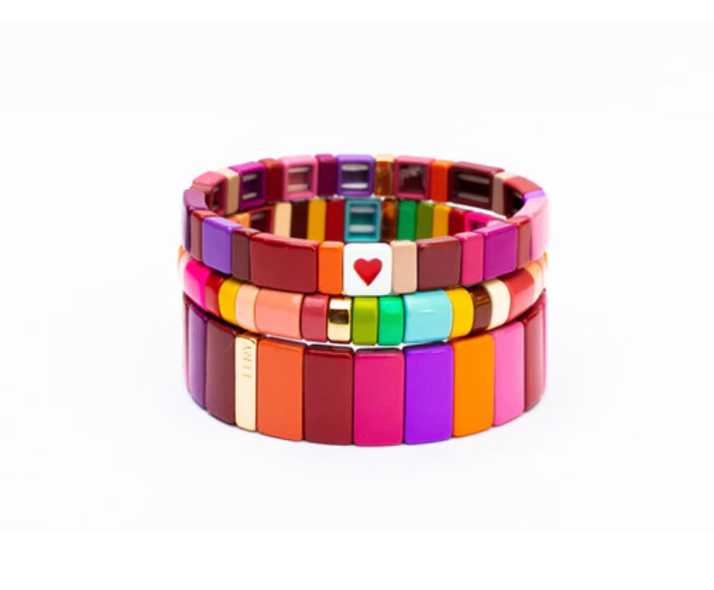 Rounded Enamel Tile Bracelet