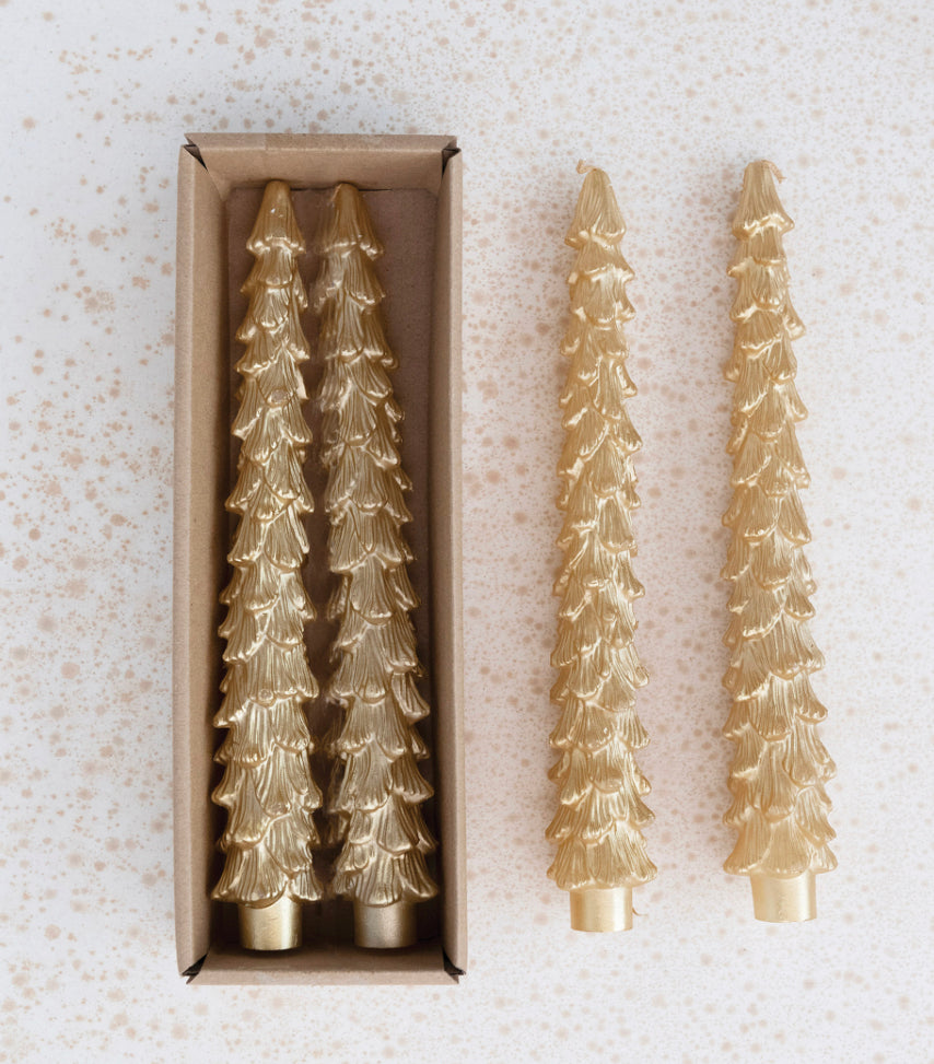 Gold Leaf Tree Candle