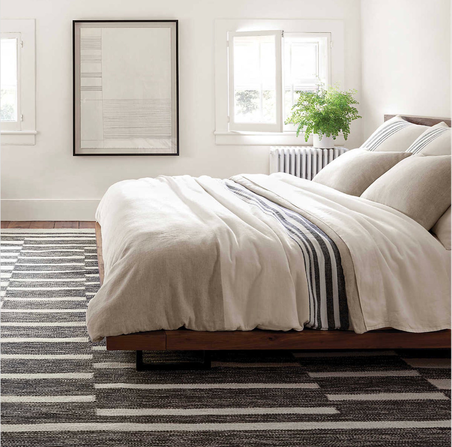 Heights Charcoal Woven Wool Rug